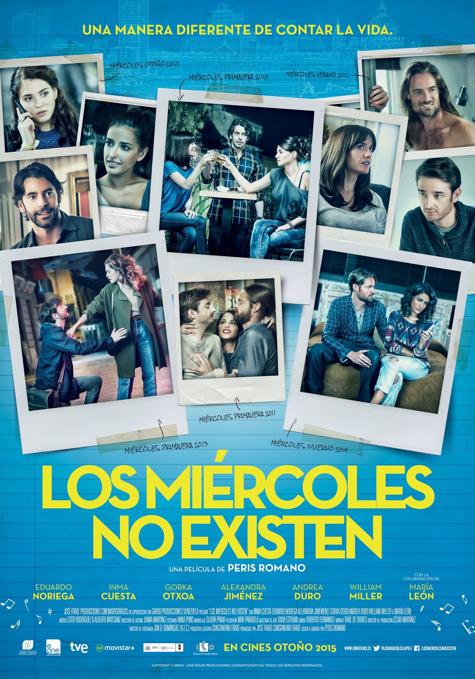 Cartel oficial de la película "Los miércoles no existen", dirigida por Peris Romano